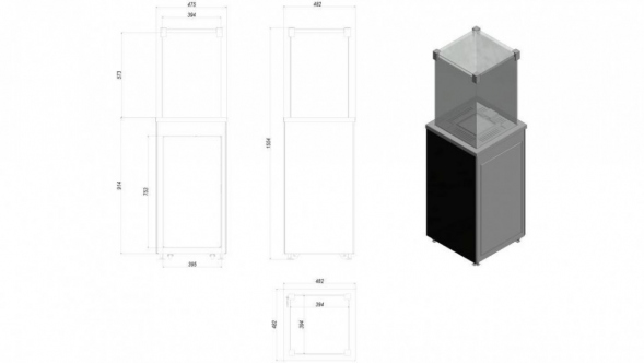 Нагреватель газовый PATIO/G31/37MBAR/CZ - черное стекло, пульт