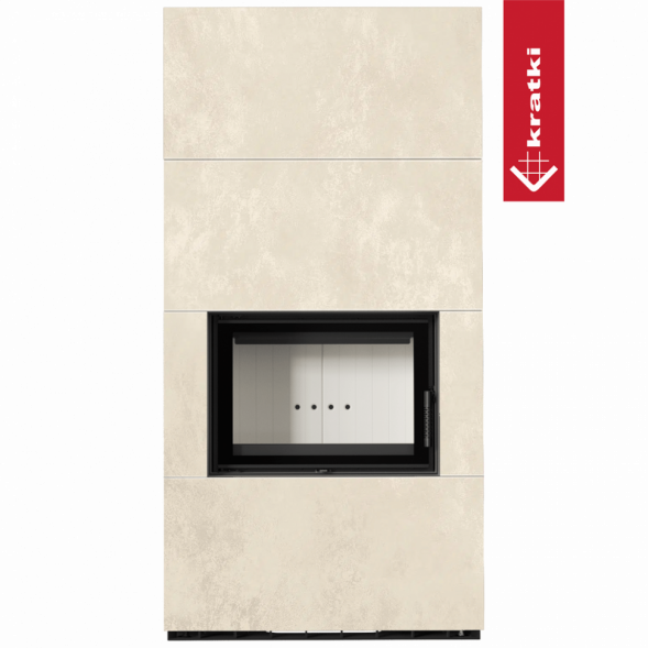 Каминокомплект Kratki PRO FLOKI BOX OXIDE BIANCO (Белая футеровка)