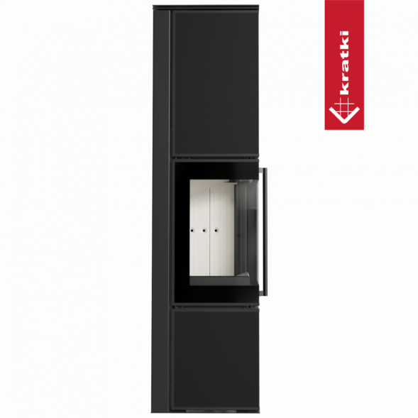 Печь Kratki PRO TORA/L 8 кВт Nero Assoluto (Белая футеровка, с доводчиком)