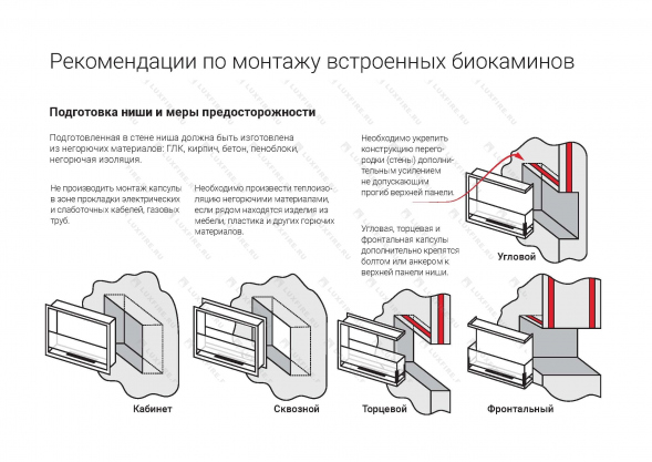 Настенный биокамин Lux Fire &amp;quot;Иллюзион 800 Н&amp;quot; S (черный)