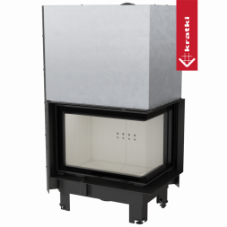 Топка Kratki PRO MBZ/P/BS/G/SG угловое гнутое стекло справа (Белая футеровка)
